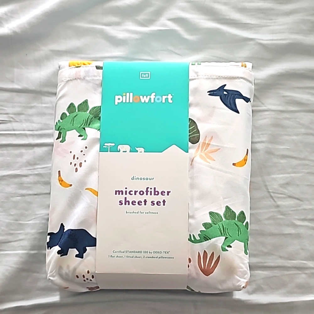 Dinosaur print microfiber kids sheet set by Pillowfort Target USA full size